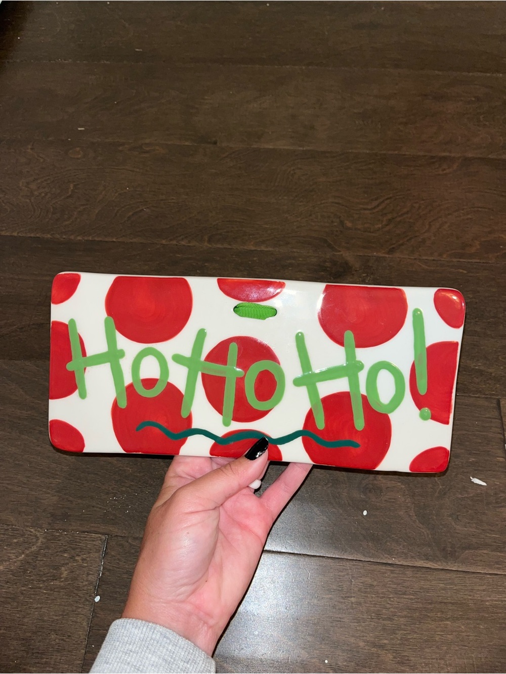 Holiday 'Ho Ho Ho' Red Polka Dot Ceramic Plaque Coton Colors